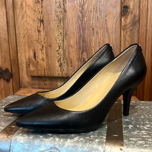 MICHAEL MICHAEL KORS Alina Pointed Toe Flex Leather Pump Black 7.5